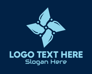 Gadgets - Digital Blue Flower logo design