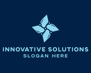 Digital Blue Flower Logo