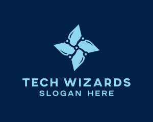 Gadgets - Digital Blue Flower logo design