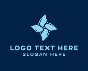 Digital Print - Digital Blue Flower logo design