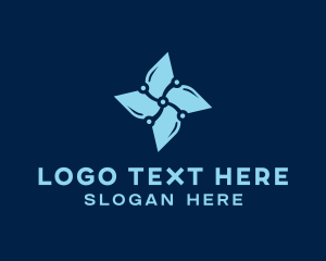 Digital Blue Flower Logo