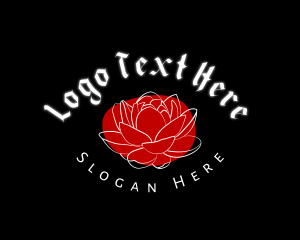 Rock - Grunge Flower Tattoo logo design