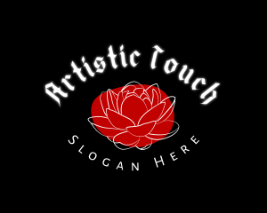 Grunge Flower Tattoo logo design