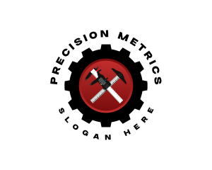 Measurement - Caliper Ruler Cogwheel logo design
