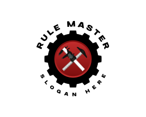 Ruler - Caliper Ruler Cogwheel logo design