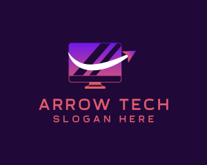 Computer Monitor Arrow logo design