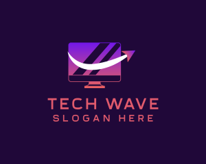 Electronic - Computer Monitor Arrow logo design