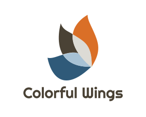 Colorful Wing Leaf logo design