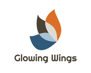 Colorful Wing Leaf logo design