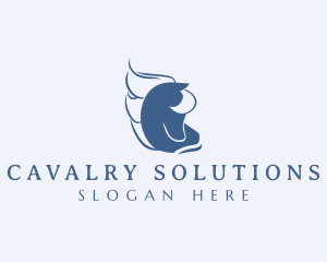 Cavalry - Horse Equine Grooming logo design