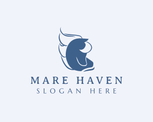 Mare - Horse Equine Grooming logo design