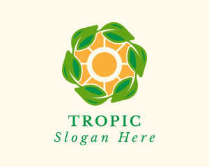 Tropical Sun Leaf Farm logo design