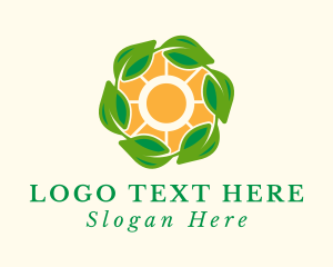 Sun - Tropical Sun Leaf Farm logo design