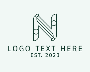 Typography - Modern Digital Letter N logo design