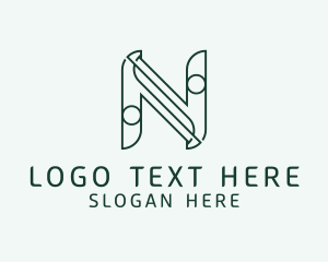 Modern Digital Letter N Logo