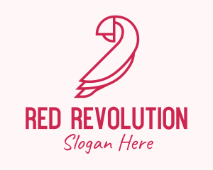 Red Parrot Bird logo design