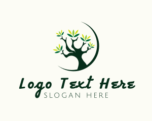 Vegetarian - Crescent Tree Nature logo design