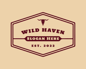 Wild Western Animal Skull logo design