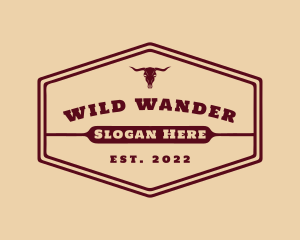 Wild Western Animal Skull logo design