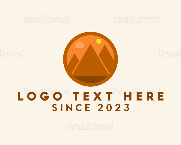 Egyptian Pyramid Desert Logo