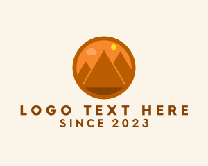 Tourist Attraction - Egyptian Pyramid Desert logo design