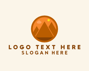 Egyptian Pyramid Desert Logo