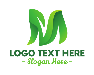 Name - Green Leafy M logo design