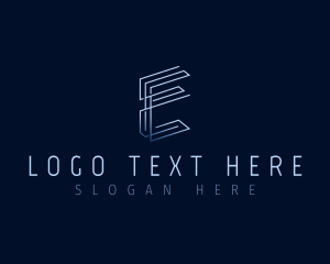 Gradient - Industrial Minimalist Letter E logo design