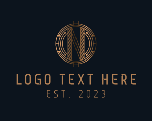 Cryptocurrency - Cryptocurrency Digital  Letter N logo design