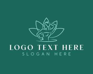 Yoga - Female Lotus Massage logo design
