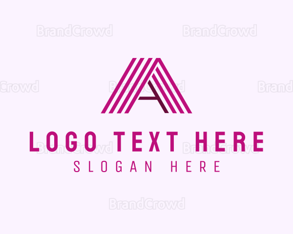 Violet Stripe Letter A Logo