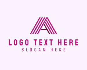 Linear - Violet Stripe Letter A logo design