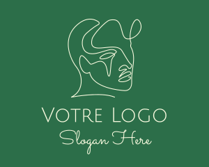 Hair Salon - Chic Female Line Art logo design