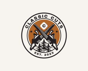 Chainsaw Woods Cutting logo design