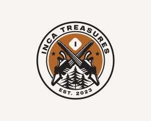 Chainsaw Woods Cutting logo design