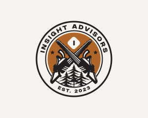 Chainsaw Woods Cutting logo design