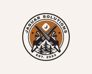 Chainsaw Woods Cutting logo design