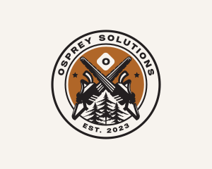 Chainsaw Woods Cutting logo design