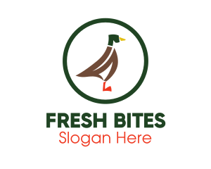 Round - Duck Poultry Animal logo design