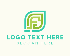 Letter F - Abstract Leaf Letter F logo design