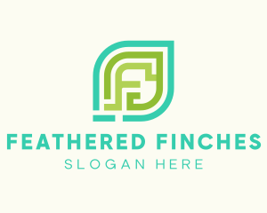 Abstract Leaf Letter F logo design