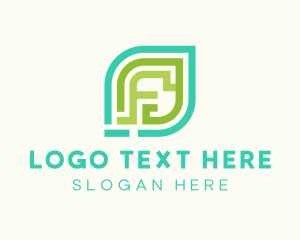 Modern - Abstract Leaf Letter F logo design