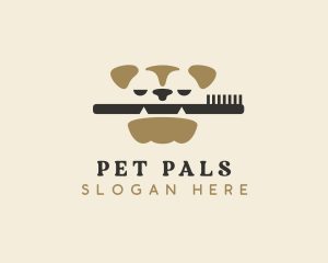 Pet Dog Toothbrush logo design