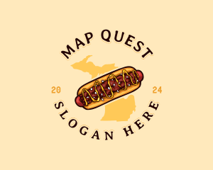 Hotdog Food Michigan logo design