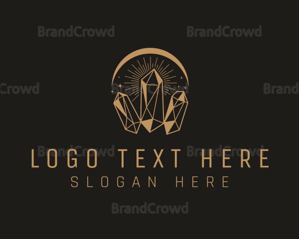 Gold Crystal Gemstone Logo