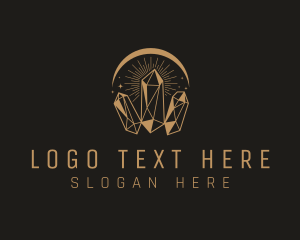 Gold Crystal Gemstone Logo