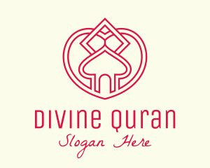 Quran - Islamic Mosque Heart logo design