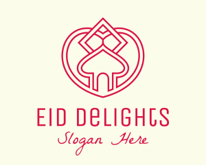 Eid - Islamic Mosque Heart logo design