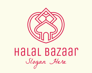 Islamic Mosque Heart logo design