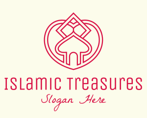 Islamic Mosque Heart logo design